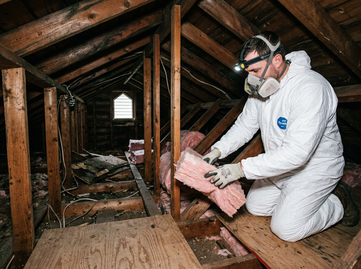 Insulation Replacement Following Attic Mold Removal In Lynnwood